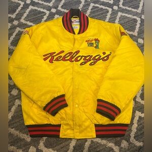 Vintage Kellogg's Corn Flakes Racing Jacket Chase Authentics Yellow Nylon M
